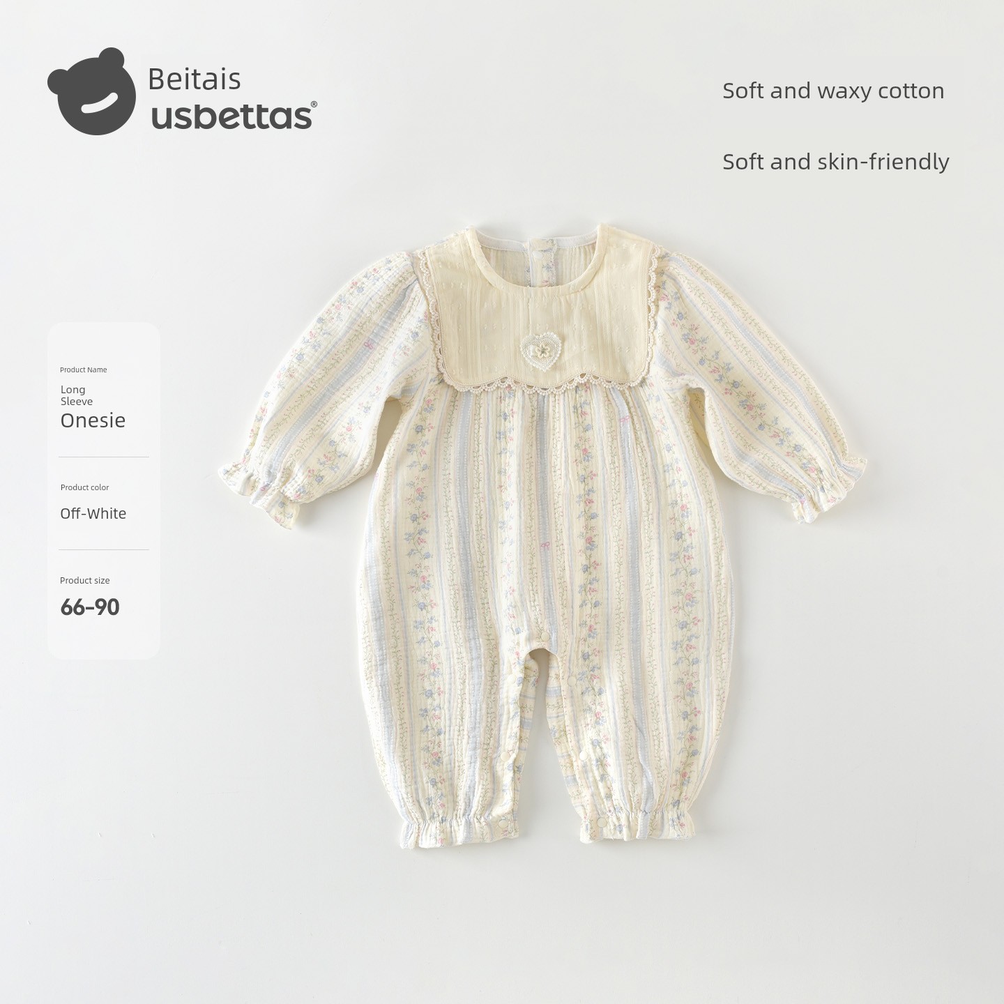 Beitais Baby Jumpsuit Autumn Super Cute Long-Sleeve Newborn Infant Clothing for Young Girls Going Out S — 2
