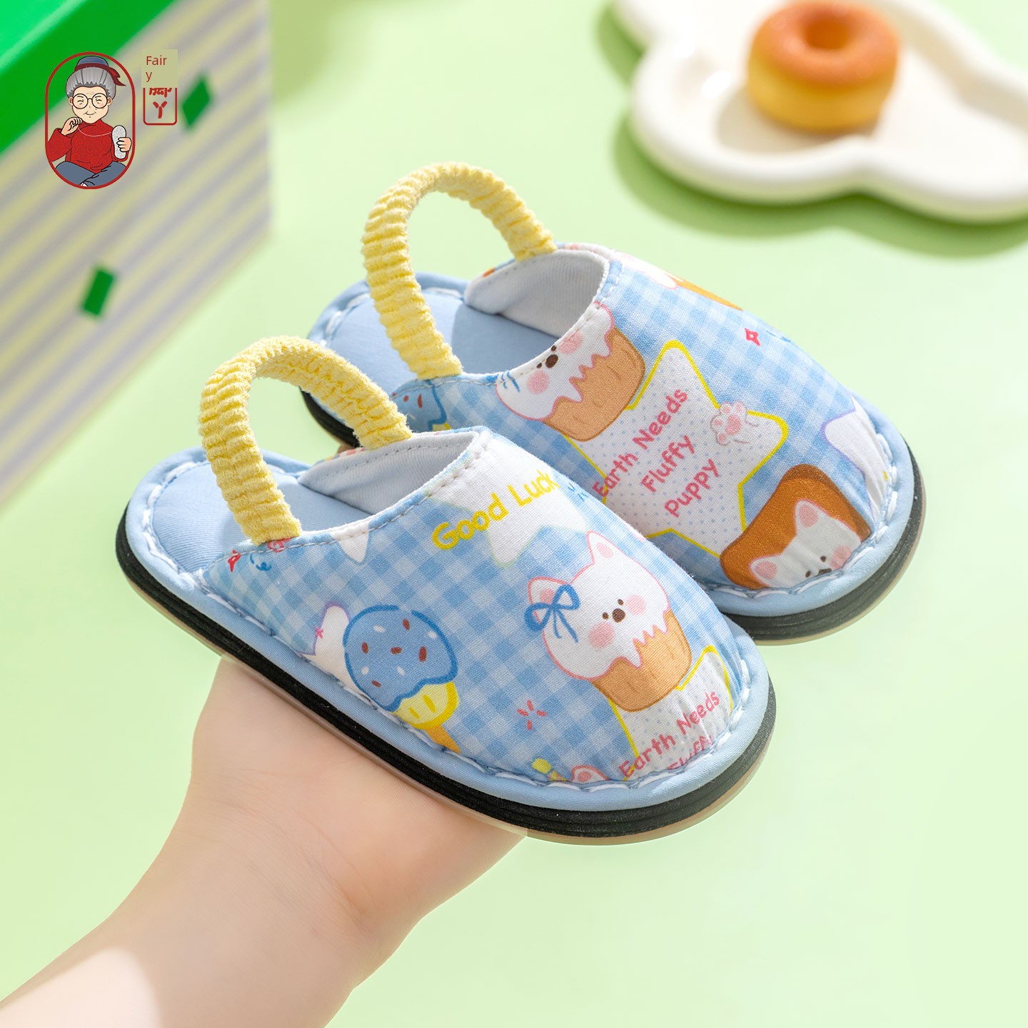 Fairy Feet Children's Layered Cotton Slippers Baby Indoor Home Non-Slip Breathable Cartoon Floor Shoes for Boys and Girls — 7