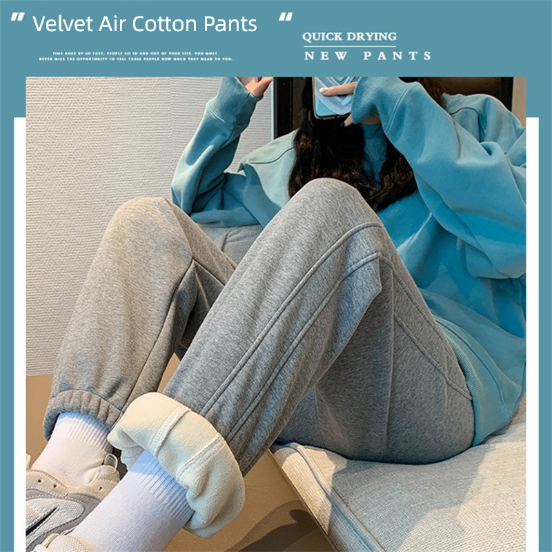 foreign trade major suit Export primary Last order female Autumn and winter Air cotton lamb Plush parallel bars leisure time sweatpants  thickening Leggings