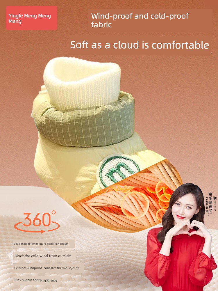 Baby Shoes Winter Fleece Lining 0 to 6 Months 12 Winter Ankle Sock Winter Room Socks Newborn Baby Autumn and Winter Cotton Shoes — 2