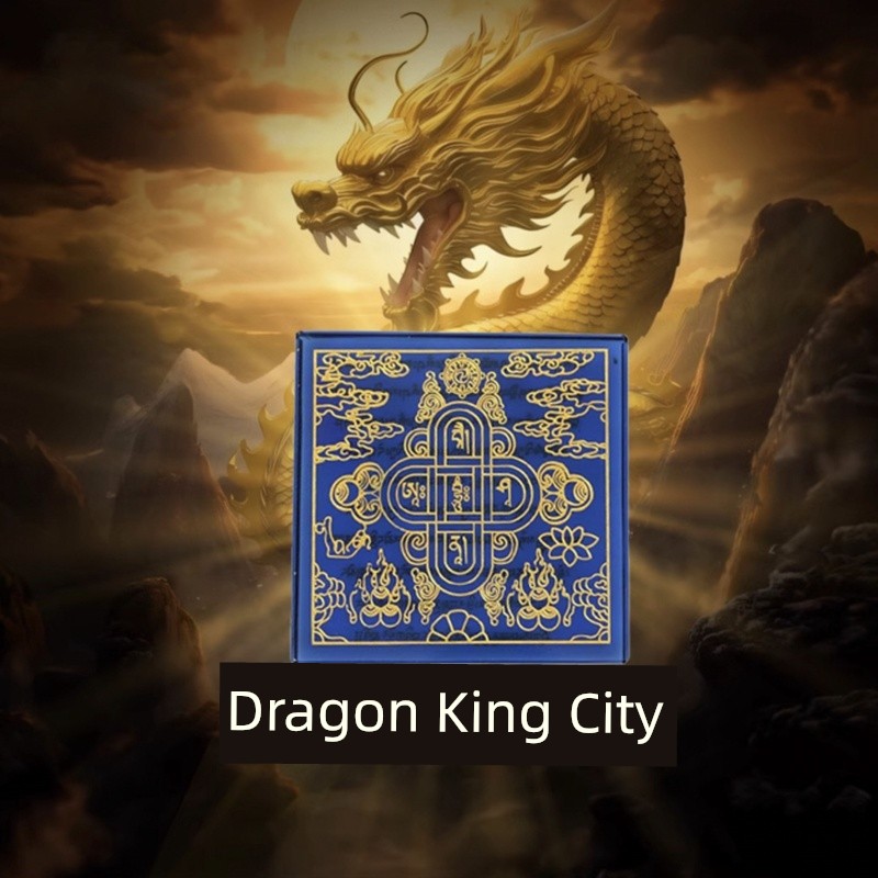 Crystal Double-sided Dragon King Altar Square Put Six-character Mani Stone Daming Mani Curse Figure Carving