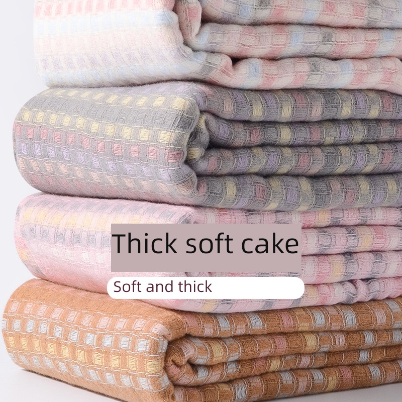 Internet celebrity female winter lovely thickening knitting lattice scarf