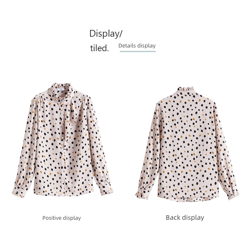 Age reduction 2022 autumn Long sleeve temperament Wave point shirt