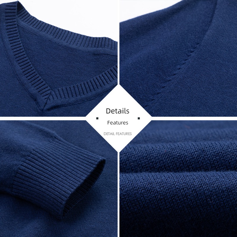 Romon business affairs leisure time pure cotton V-neck Condom sweater