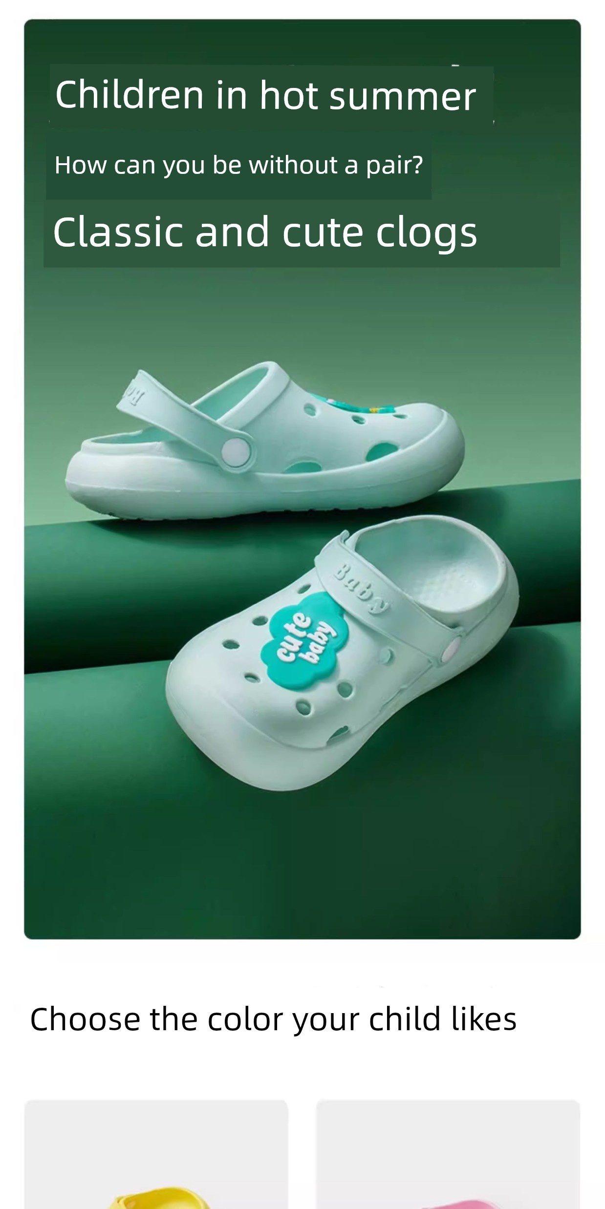 Jq Jingqi Children's Clogs Summer Indoor Non-Slip Shoes for Girls and Boys, Baby Bathing Special Closed-Toe Sandals — 9