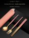 316 stainless steel chopsticks and spoon set portable tableware three-piece set for fork single student cute storage box