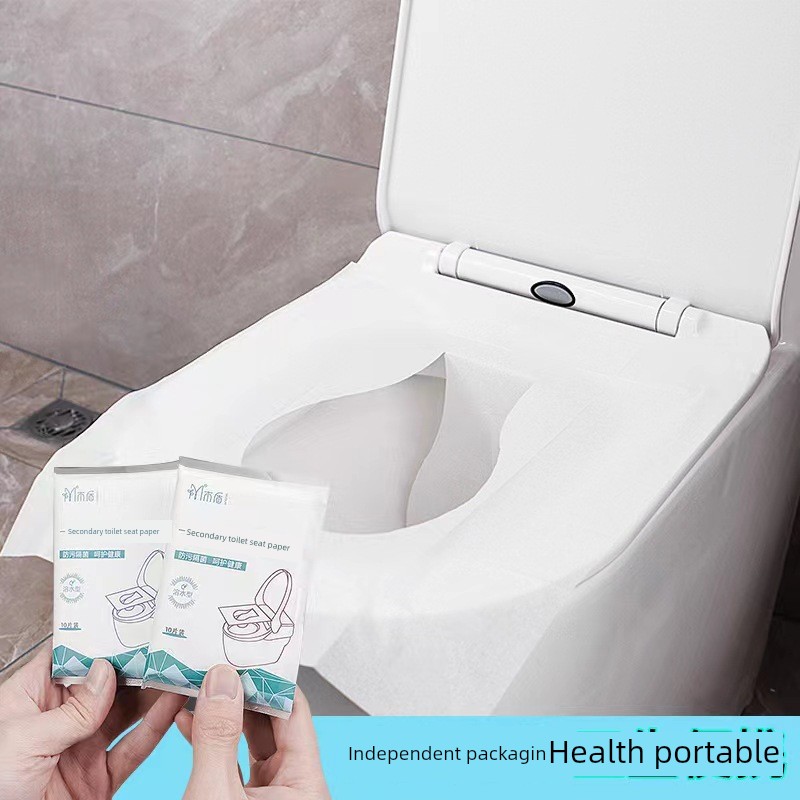 Cross-Border Export Disposable Toilet Mat Wood Pulp Paper Degradable Hotel Travel Supplies Toilet Seat Portable