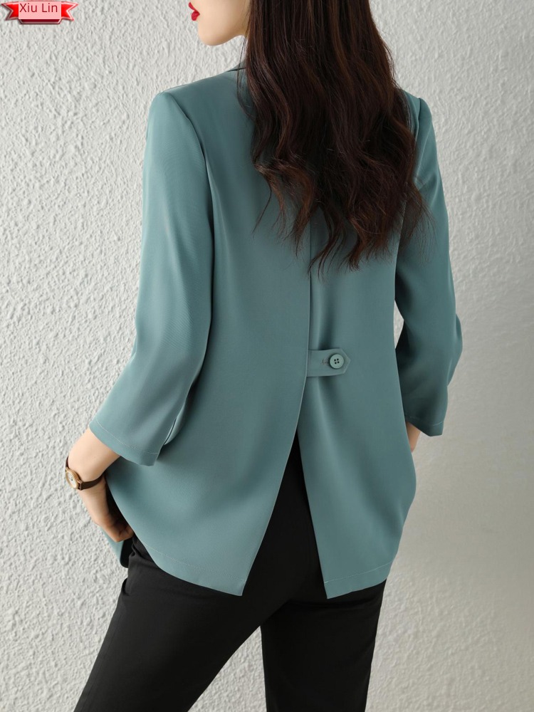 loose coat female leisure time Fork Spring and summer Thin money Blazer