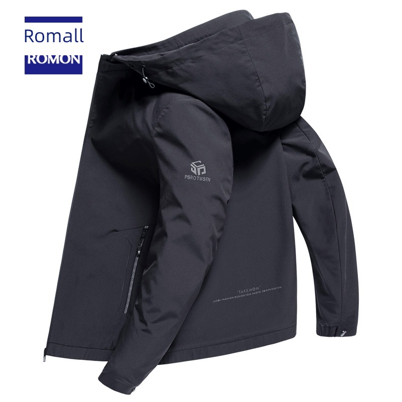 Romon spring The new man removable Hat business affairs leisure time Windbreak Jacket loose coat male