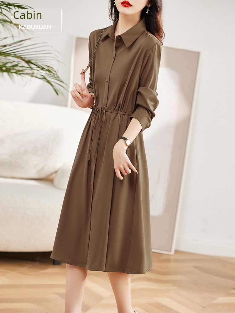 Autumn and winter Women's wear Long sleeve Chiffon temperament Dress