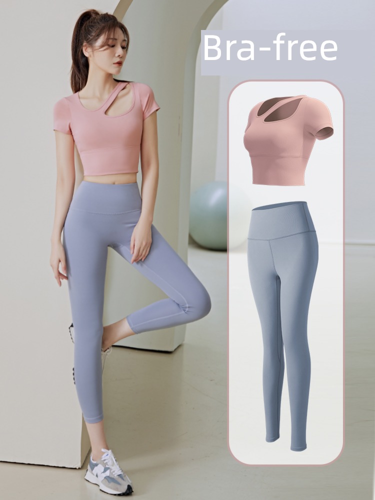 female Short sleeve Thin money major pilates Quick drying Fitness wear