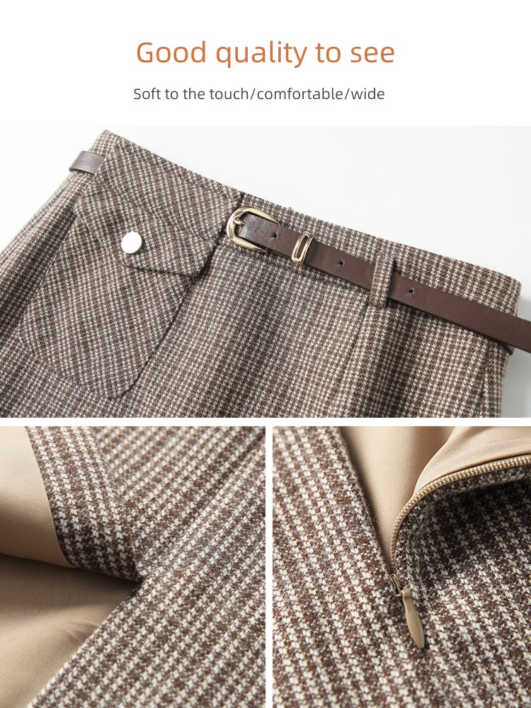 Wool lattice Medium and long term temperament plover skirt