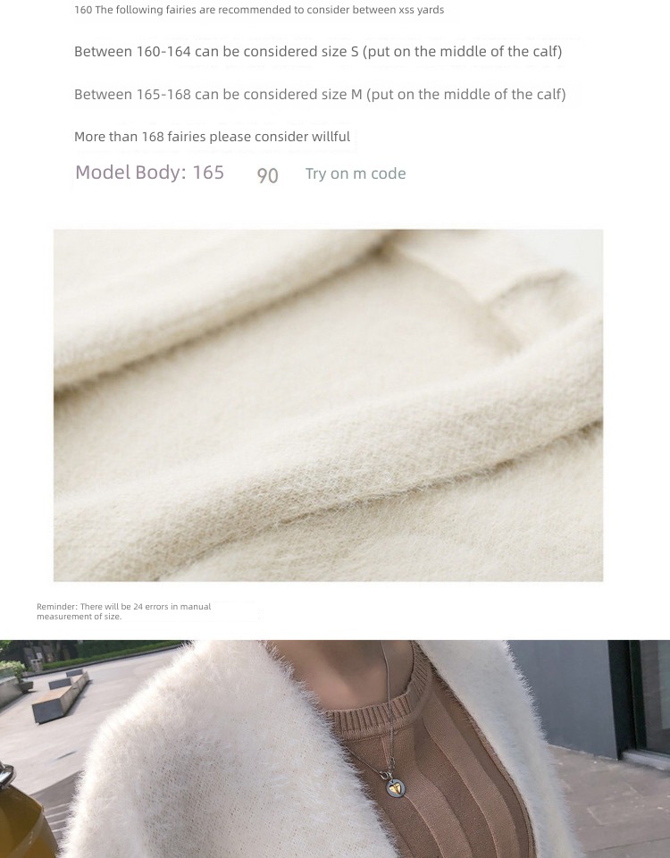 loose coat female Imitation mink easy Super long knitting Cardigan