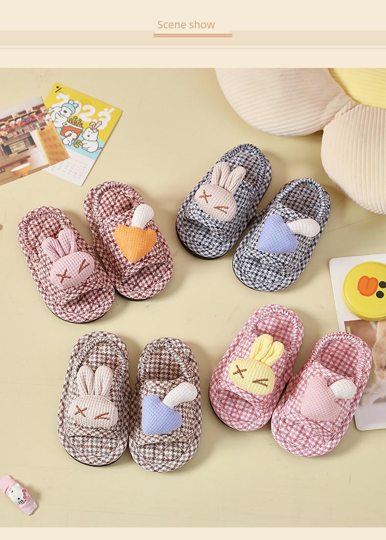 Children's Cloth Cotton Slippers Toddler Little Girl 1-2-3 Years Old Non Slip Soft Bottom Home Shoes Baby Slippers — 9