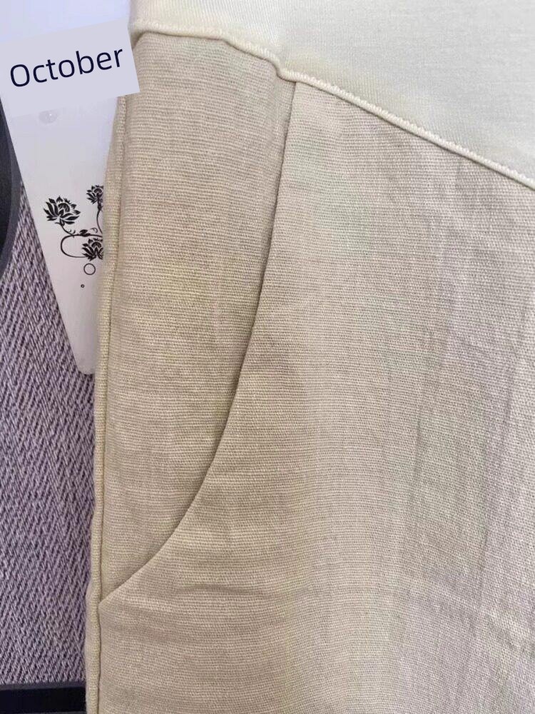 Maternity Cotton and Linen Pants for Summer, Thin Style, 2026 New Model, Small Size, Belly Support, Linen Wide-Leg Pants for Summer Wear — 10