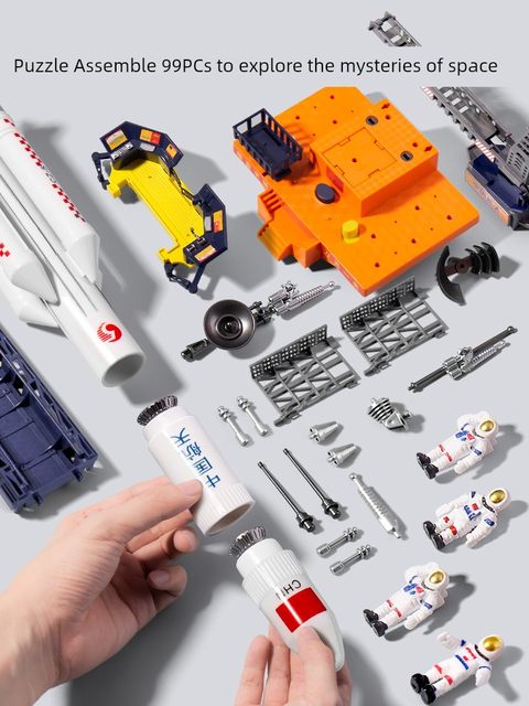 Children's rocket space shuttle toys Long March Tiangong Space Station Spaceship Moon Rover Puzzle Assembly Model
