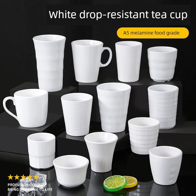 Melamine White Hotel Drop-Resistant Commercial Cup