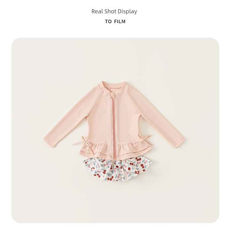 3 Years Old Separates Long Sleeves Internet Celebrity Sweet Kids Swimsuit — 28