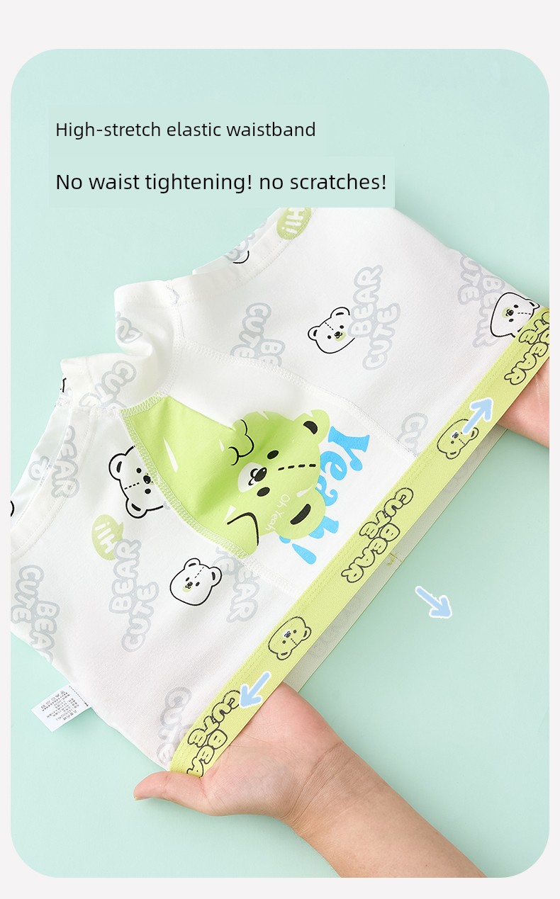 【10A Antibacterial Crotch】Boys' Underwear Children's Class a Pure Cotton Boxer Shorts for Older Boys and Little Boys, All-Cotton Baby Shorts — 5