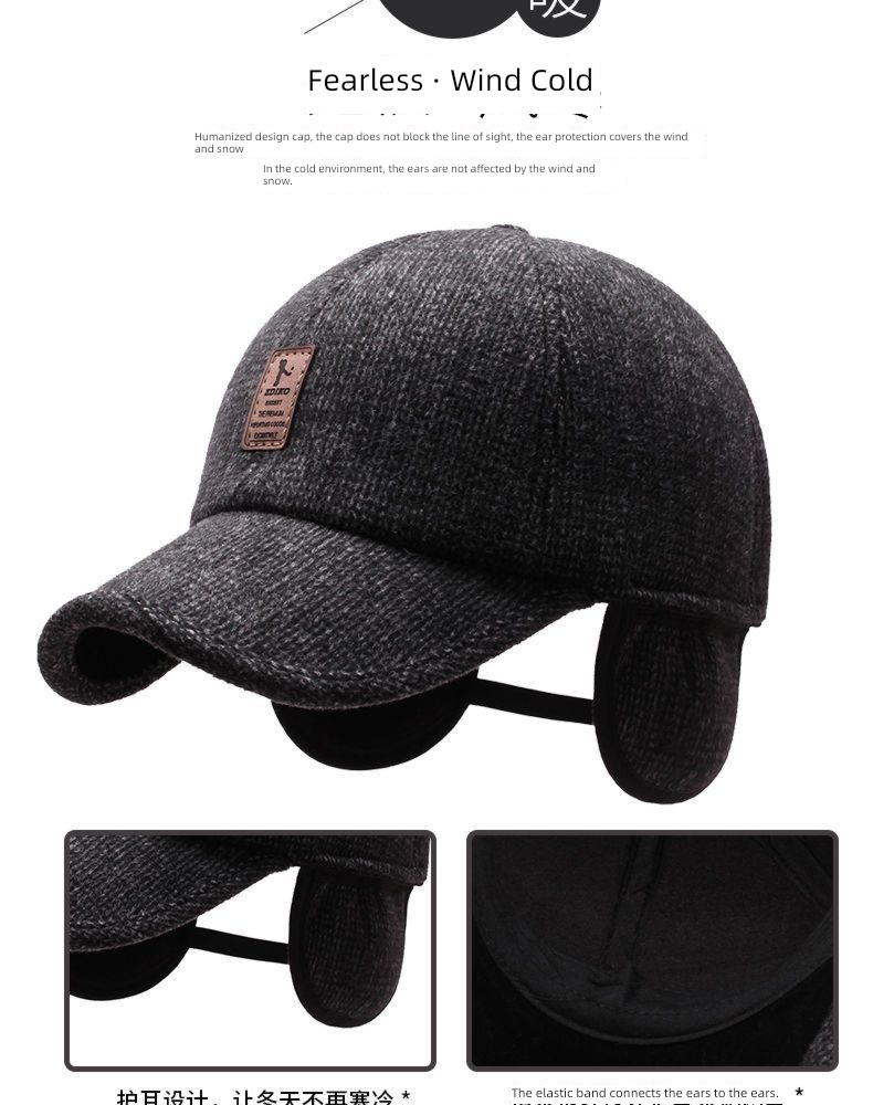 man Autumn and winter dad old man Cold proof Ear protection Hat
