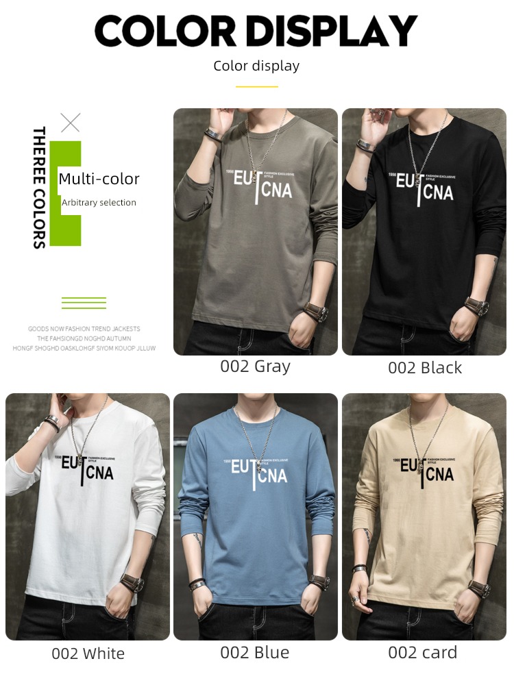 NGGGN man pure cotton easy Sweater Long sleeve T-shirt