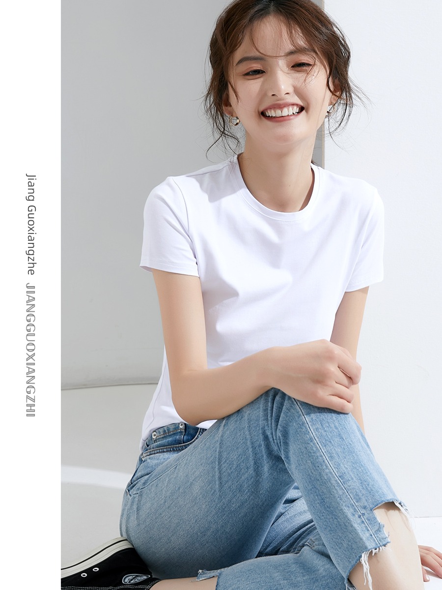 female summer Inner lap Half sleeve Undershirt white T-shirt