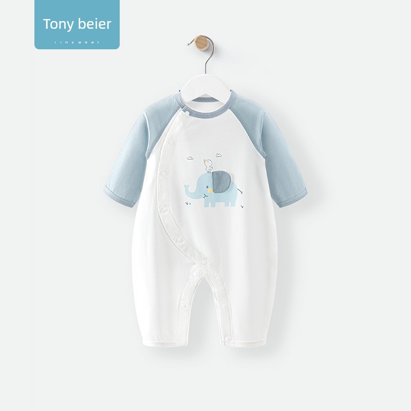 Tony Bear Baby Romper Spring and Autumn Long-Sleeve Elephant Design Air-Conditioning Clothing Pure Cotton Elephant Ear Outfit — 3