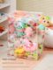 Plush toy storage artifact transparent bucket household children's dolls dustproof zipper finishing bag