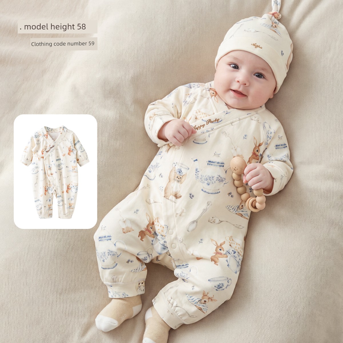 [Lin Shenshi Saw Lu] Aqpa AIPA Newborn Baby Clothes Jumpsuit Romper Pure Cotton Spring & Fall Baby Going out Clothes — 4