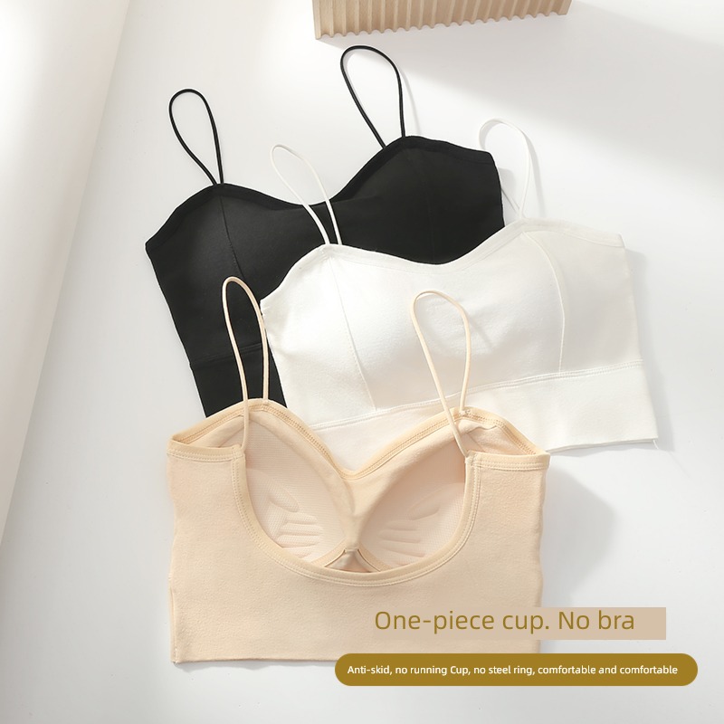 Beautiful back fixed cup pure cotton Exposed navel sexy female camisole
