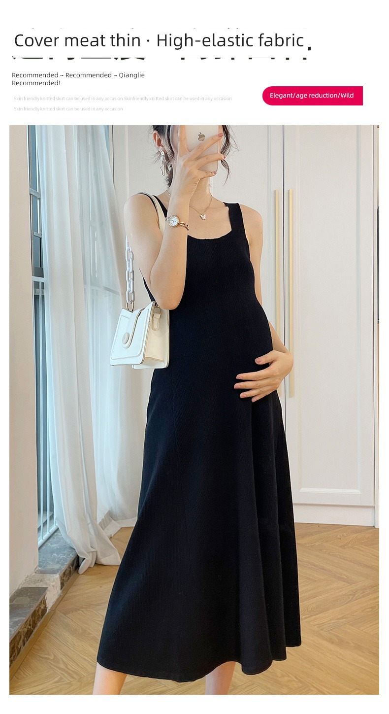Show thin High waist A word have more cash than can be accounted for Over the knee Vest skirt pregnant woman