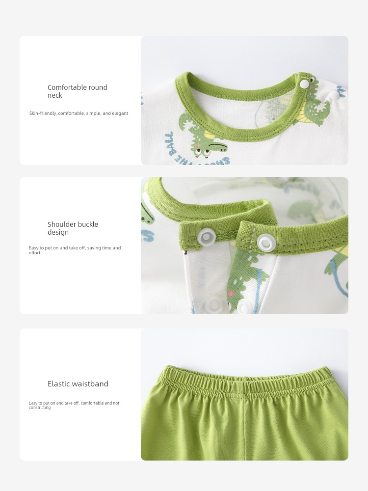 Baby Summer Outfit 2026 New Style Thin Clothing for Infants and Toddlers, Boys and Girls Short-Sleeve Shorts Children's Two-Piece Set — 4
