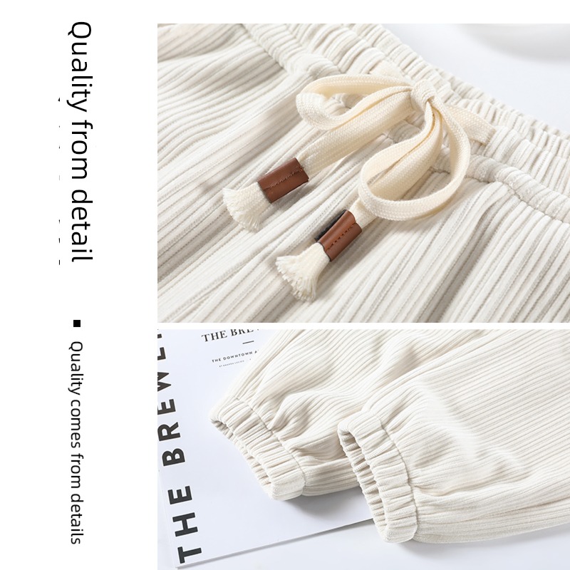 female Autumn and winter thickening Tightness High waist corduroy trousers