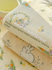 Class a Printed Double-Layer Gauze Bed Sheet Single Piece 2025 New Model Student Dormitory Three-Piece Set Non-Pure Cott