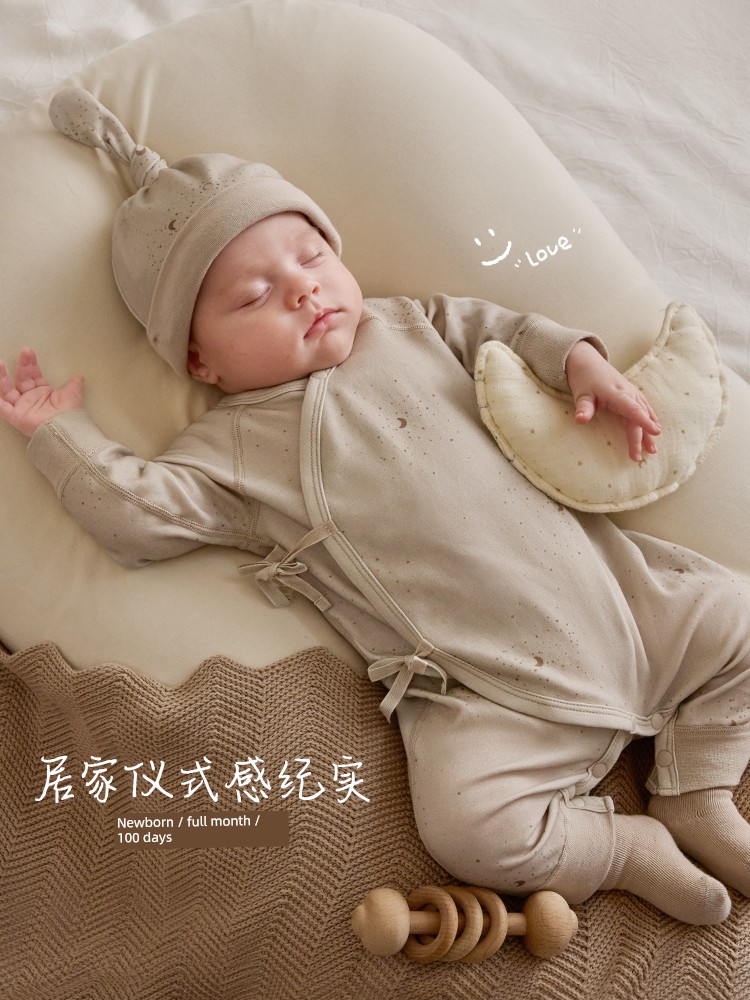 Koala Nose [Fun Little Elements·Simple and Clean Floral Design] Newborn Baby Romper Pure Cotton Bodysuit — 5