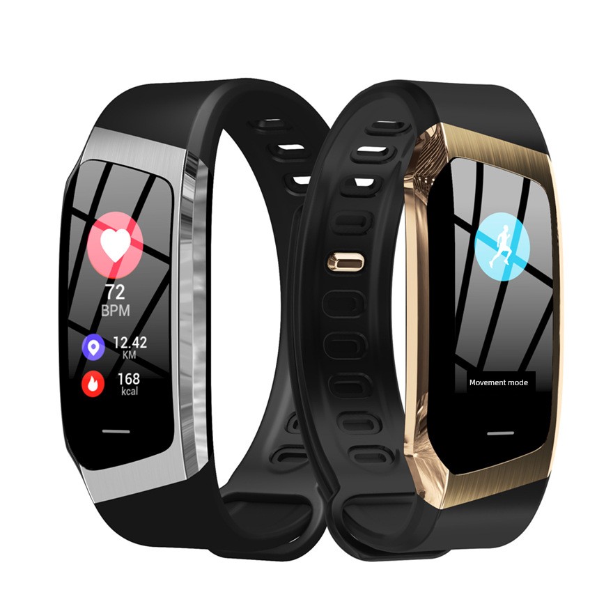  跨境新款E18智能手環運動軌跡計步防水心率血壓信息提醒工廠 蓝色Product Thumbnail