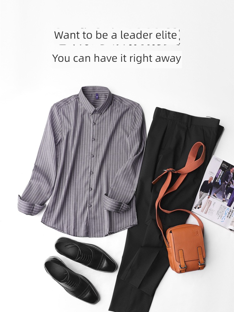 Inch shirt Plush occupation Long sleeve leisure time formal wear shirt