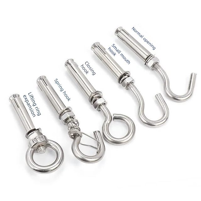 304/201 stainless steel expansion hook screw universal expansion bolt hook ring pulling and explosion M6M8M10M12