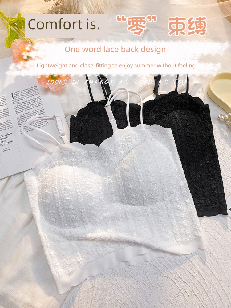 Beautiful back female Lace Bras one Wear out camisole vest