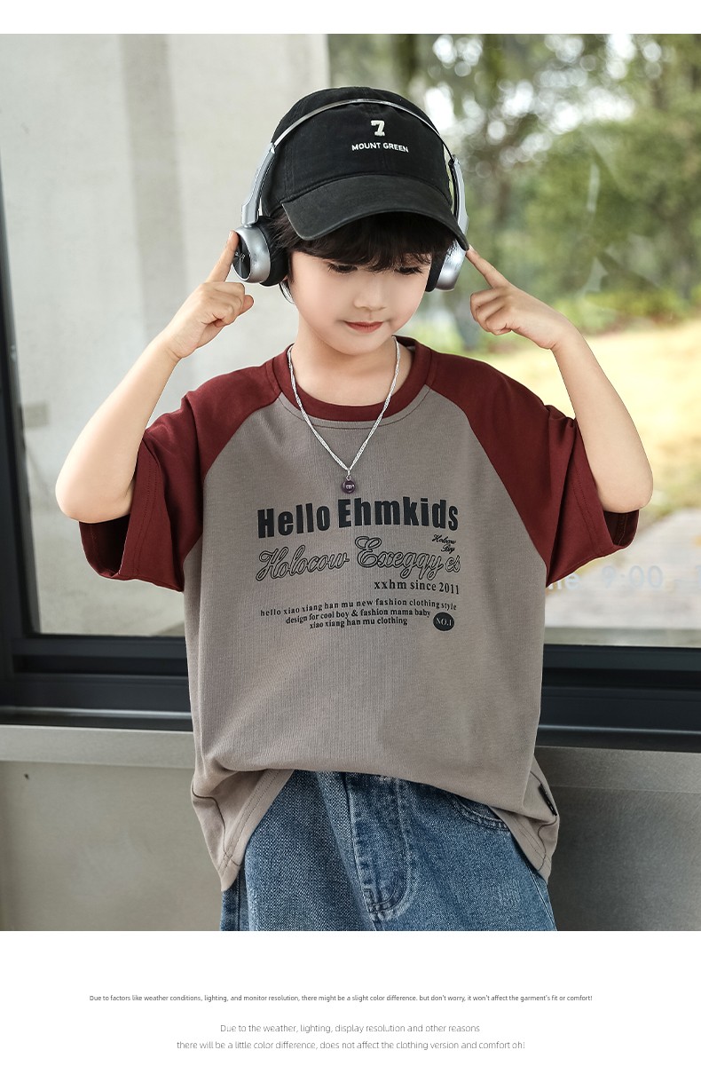 Little Elephant Ham Children's Clothing Boys' Short-Sleeve T-Shirt Patchwork Kids' Summer Half-Sleeve 2026 New Summer Cool Top — 35
