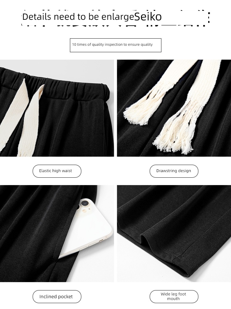 female Autumn and winter High waist Plush little chap Sports pants Drawstring