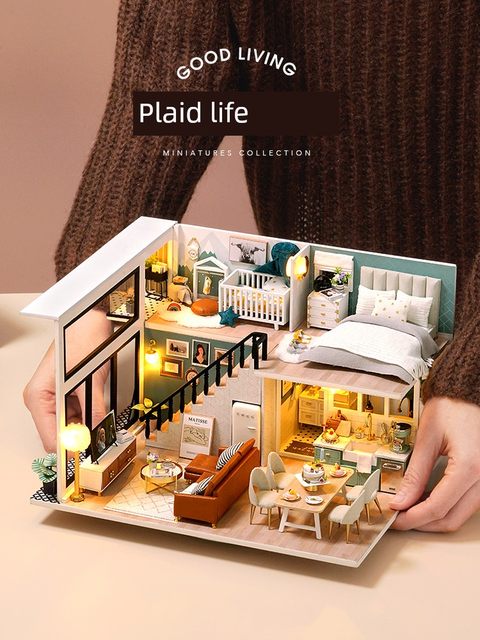 智趣屋新款DIY小屋舒适生活木质手工拼装简约式建筑模型创意礼物