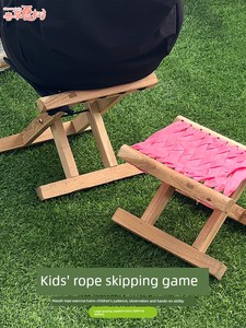 Children's Woodworking Workshop DIY Woven Stool Made of Natural Wood, Foldable Stool for Kindergarten Activities, Portab
