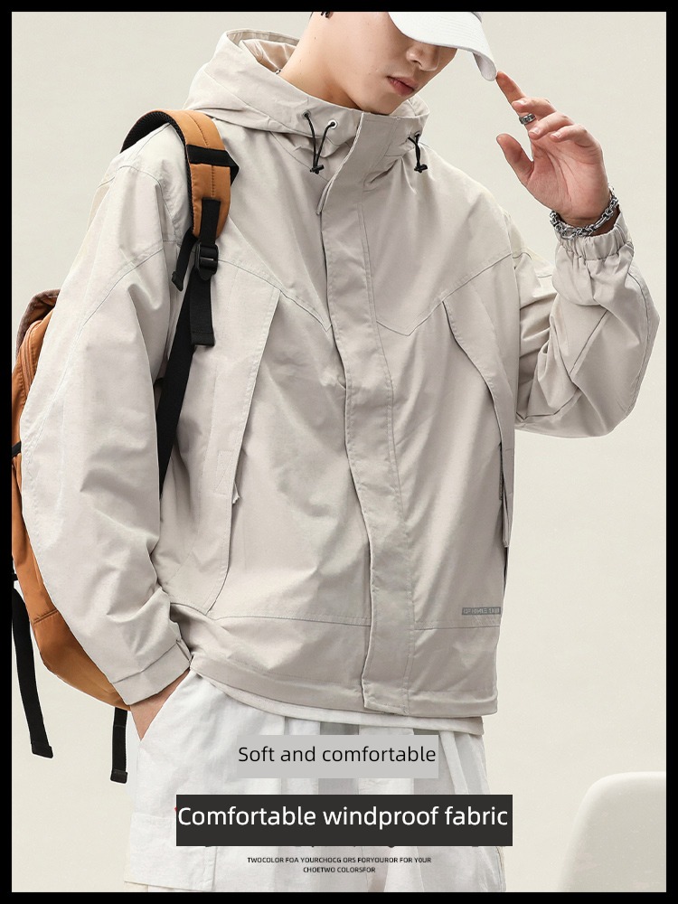 pizex loose coat male Autumn and winter new pattern Chaopai easy Hooded jacket winter Plush thickening leisure time motion Jacket