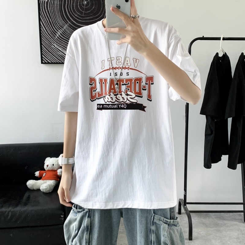 Chaopai leisure time ins Port style Versatile student Short sleeve T-shirt