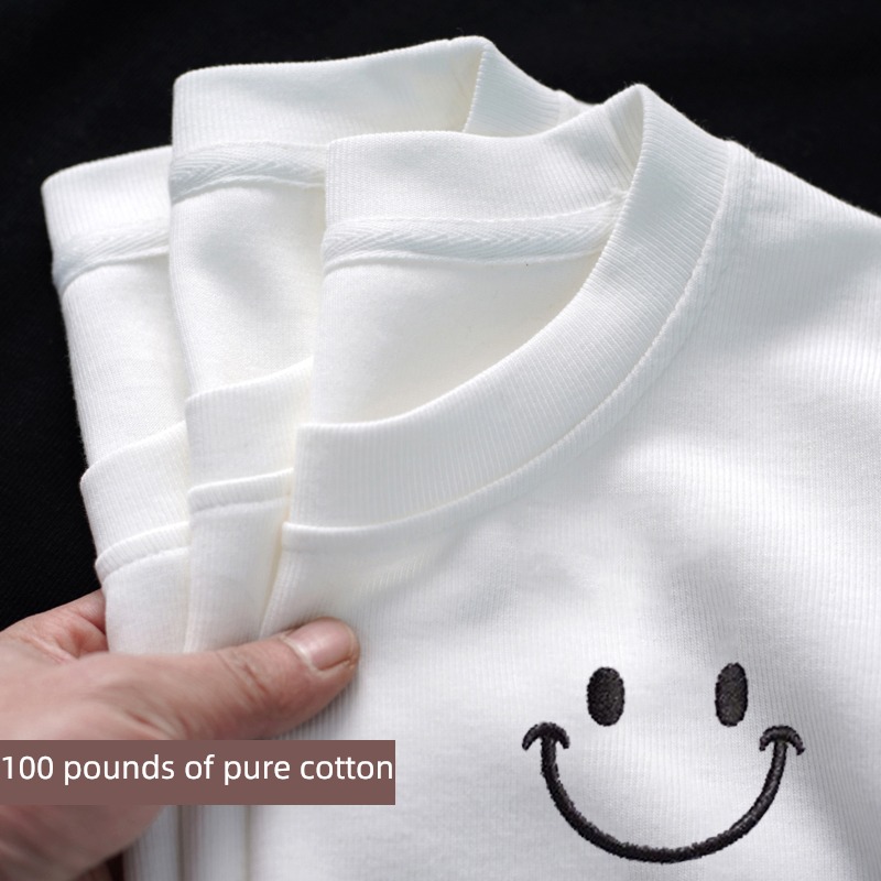 Autumn and winter leisure time Inner lap white man Long sleeve T-shirt