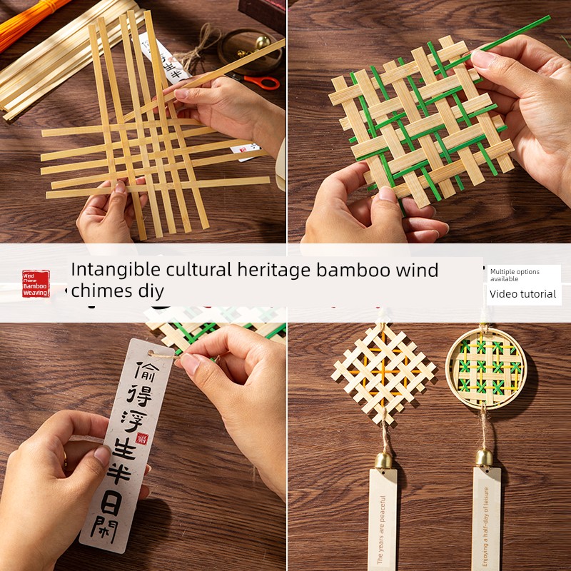 Dragon Boat Festival Bamboo Wind Chimes, Traditional Handicraft DIY Material Kit, Parent-Child Team Building Warm-Up Activity, Making Bamboo Hanging Decorations