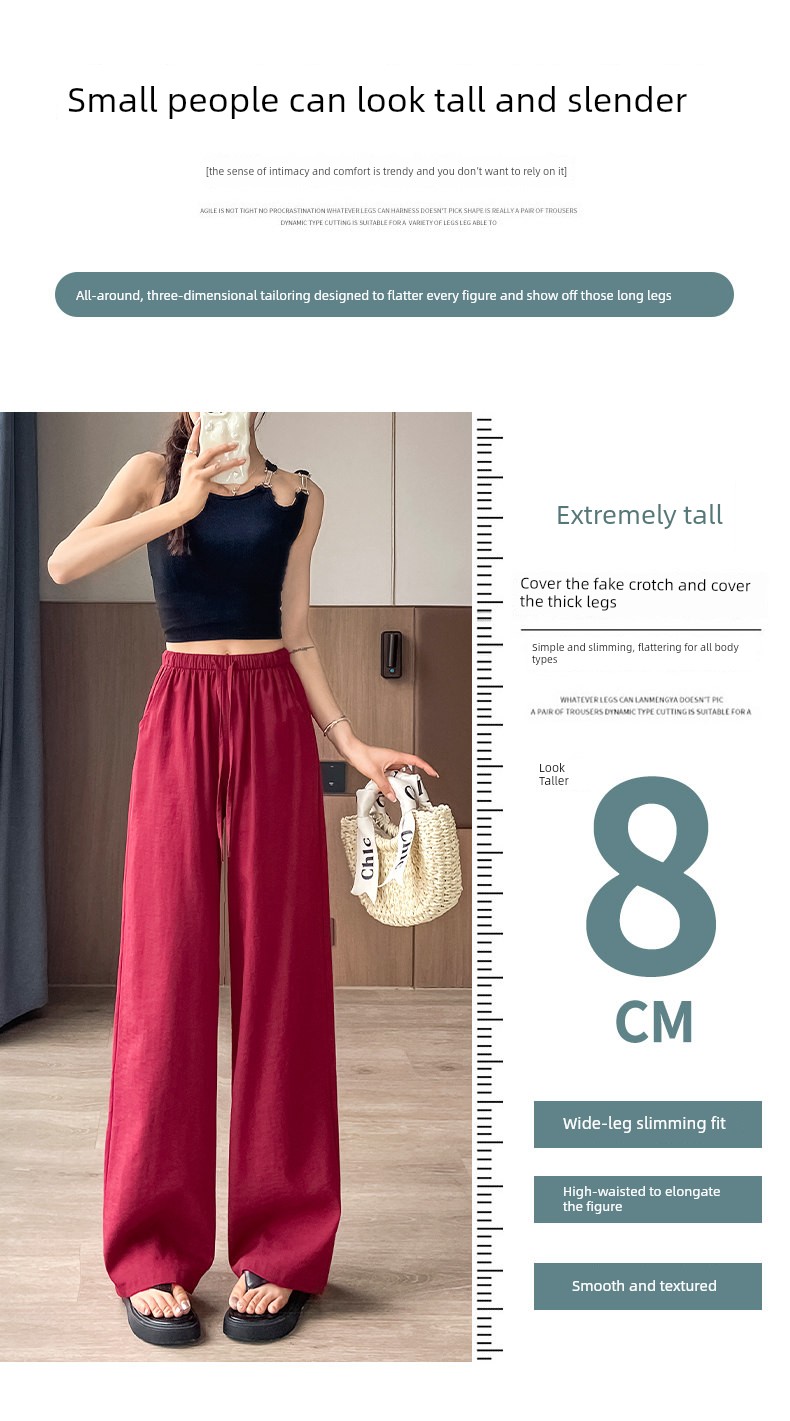 Tall Women's Maternity Pants, Cotton-Linen Wide-Leg Pants, Summer Casual Linen Long Pants, Thin Summer Yamamoto Pants for Women — 6