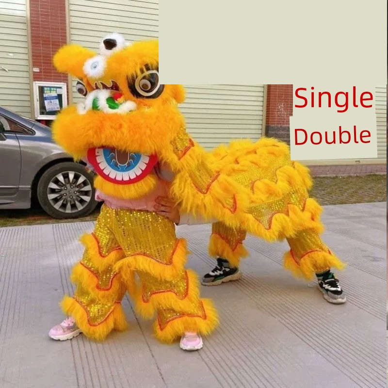 6-Inch 9inch 12inch Piece Lion Dance Costume Set for Kindergarten and Elementary School Students, Suitable for Solo or Pair Performances