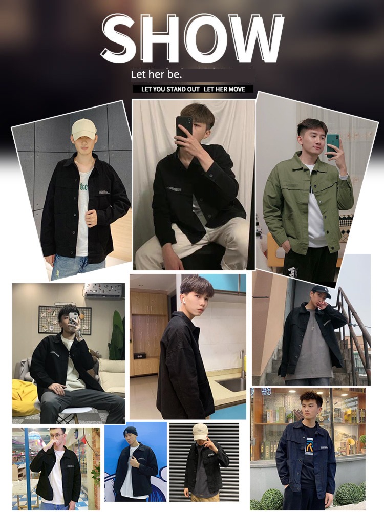 man spring and autumn cowboy clothes trend leisure time work clothes